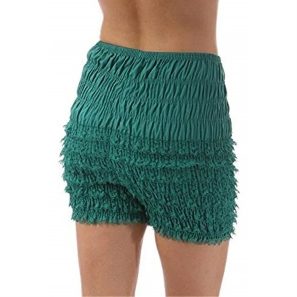 Malco Modes Ruffle Vintage Green Bloomer Shorts